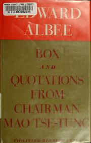 Cover of Box and Quotations from Chairman Mao Tse-tung by Edward Albee