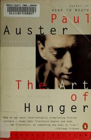 Front cover of The art of hunger by Paul Auster