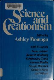 Front cover of Science and creationism by Ashley Montagu