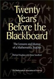 Cover of Twenty years before the blackboard by Michael Stueben