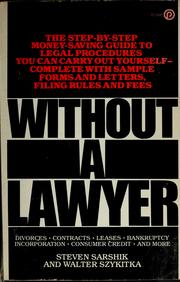 Cover of Without a lawyer by Steven Sarshik