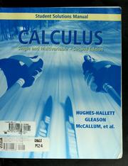 Front cover of Student solutions manual to accompany Calculus by Deborah Hughes-Hallett