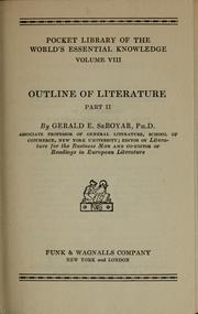 Front cover of Outline of literature by Gerald E. Se Boyar