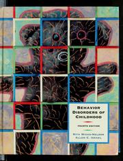 Cover of Behavior disorders of childhood by Rita Wicks-Nelson