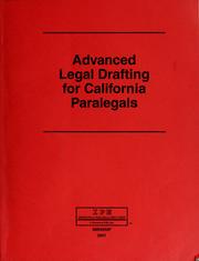 Front cover of Advanced legal drafting for California paralegals by Nikki Fong