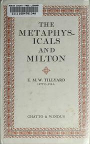 Cover of The metaphysicals and Milton by E. M. W. Tillyard