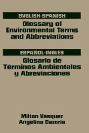 Front cover of English-Spanish glossary of environmental terms and abbreviations = by Milton Vásquez