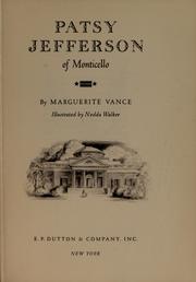 Front cover of Patsy Jefferson of Monticello by Marguerite Vance