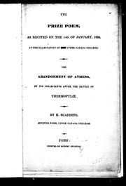 Cover of The prize poem by Henry Scadding