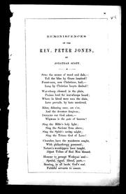 Front cover of Reminiscences of the Rev. Peter Jones by Scott, Jonathan
