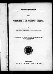 Front cover of The chemistry of common things by Stevenson MacAdam