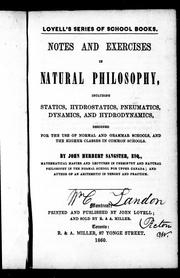 Front cover of Notes and exercises in natural philosophy by John Herbert Sangster