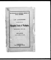 Front cover of The relation of scientific method to social progress by Simon Newcomb