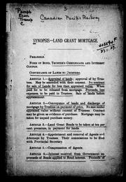 Cover of Synopsis-Land grant mortgage by Canadian Pacific Railway Company
