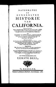 Cover of Natuurlyke en burgerlyke historie van California by Miguèl Venegas