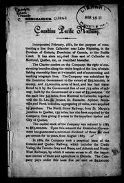 Cover of Memorandum by Canadian Pacific Railway Company