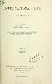 Front cover of International law by L. Oppenheim