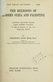 Cover of The religions of modern Syria and Palestine by Bliss, Frederick Jones