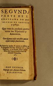 Cover of Segunda parte de la Araucana de don Alonso de Ercilla y Çuñiga by Alonso de Ercilla y Zúñiga