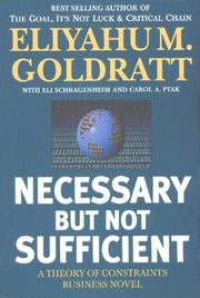 Cover of Necessary but Not Sufficient by Eliyahu M. Goldratt