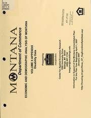 Cover of Economic and demographic analysis of Montana by Montana State University--Billings
