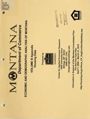 Front cover of Economic and demographic analysis of Montana by Montana State University--Billings