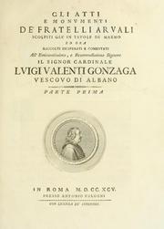 Front cover of Gli atti e monumenti de' fratelli Arvali by Fratres Arvales