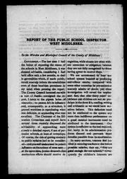 Front cover of Reports of the inspectors of public schools for the county of Middlesex by J. S. Carson