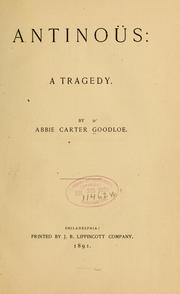 Cover of Antinoüs by Abbe Carter Goodloe