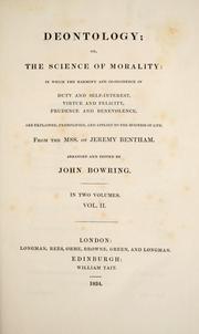 Cover of Deontology by Jeremy Bentham