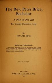 Cover of The Rev. Peter Brice, bachelor by Beulah King