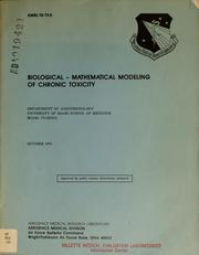Front cover of Biological - Mathematical Modeling of Chronic Toxicity by Vera Thomas