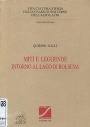 Front cover of Miti e leggende intorno al Lago di Bolsena by Quirino Galli