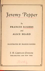 Cover of Jeremy Pepper by Frances Rogers