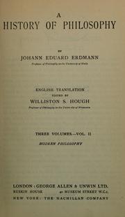 Cover of A history of philosophy by Johann Eduard Erdmann