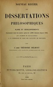 Front cover of Nouveau recueil de dissertations philosophiques by Théodore Delmont
