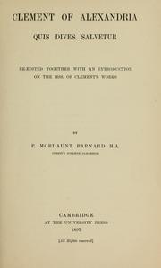 Cover of Clement of Alexandria by Saint Clement of Alexandria