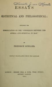 Front cover of Essays aesthetical and philosophical by Friedrich Schiller