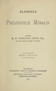 Cover of Elementa philosophiae moralis by Louis Jouin
