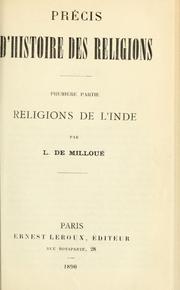 Front cover of Précis d'histoire des religions, 1. partie by Léon de Milloué