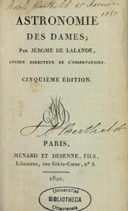 Front cover of Astronomie des dames by Joseph Jérôme Le Français de Lalande