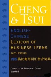 Cover of Cheng & Tsui English-Chinese Lexicon of Business Terms (with Pinyin) by Andrew C. Chang