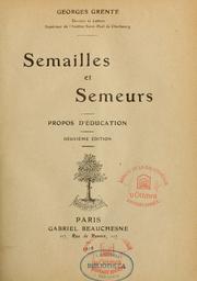 Front cover of Semailles et semeurs by Grente, Georges