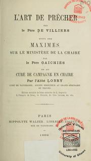 Front cover of L' art de précher a un abbé by Pierre de Villiers