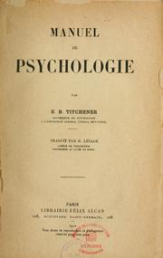 Cover of Manuel de psychologie by Edward Bradford Titchener