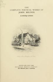 Cover of The complete poetical works of John Milton by John Milton