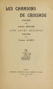 Front cover of Les chansons de croisade by Joseph Bédier