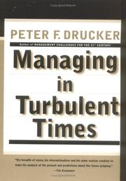 Front cover of Managing in Turbulent Times by Peter F. Drucker
