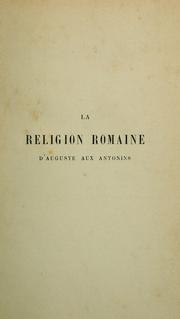 Cover of La religion romaine d'Auguste aux Antonins by Boissier, Gaston