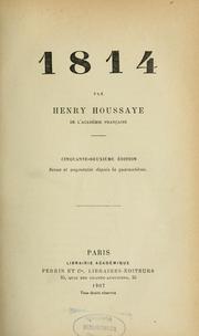Front cover of 1814 by Henry Houssaye